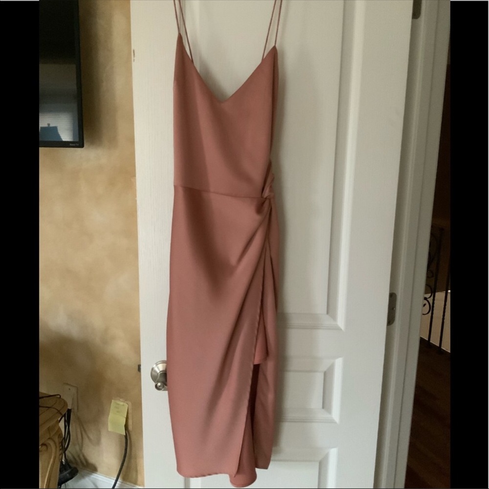 Slinky Blush Dress with Slit